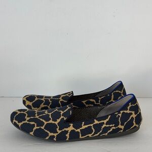 Rothy's Women’s Giraffe Print Loafers Navy/Camel 9